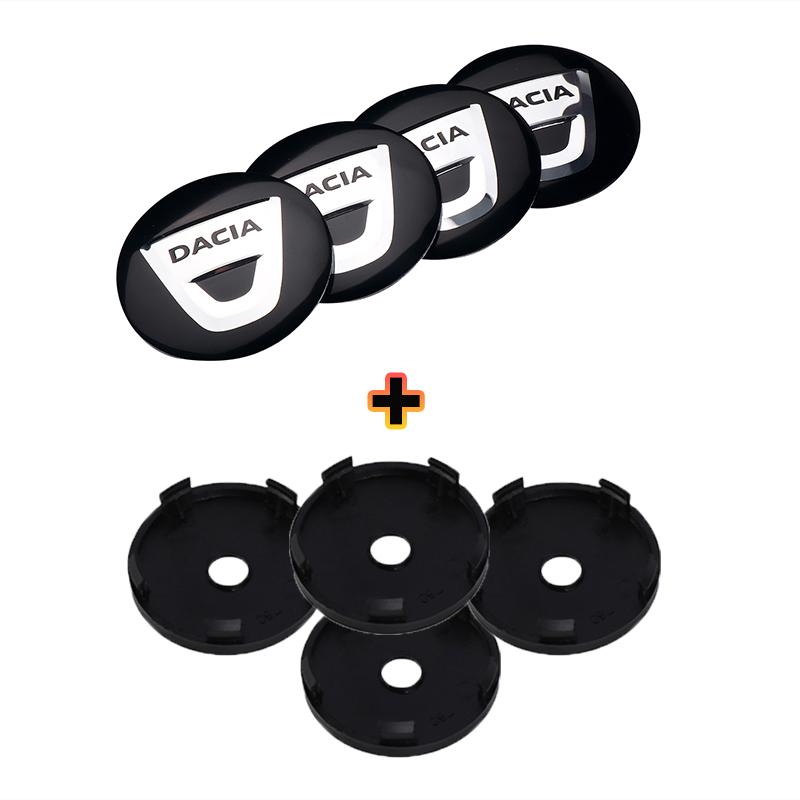 4Pcs Car Wheel Center Hub Caps Aluminum Decorative Sticker For Dacia Logan Sandero Duster Lodgy Jogger Dokker Stepway Bigster