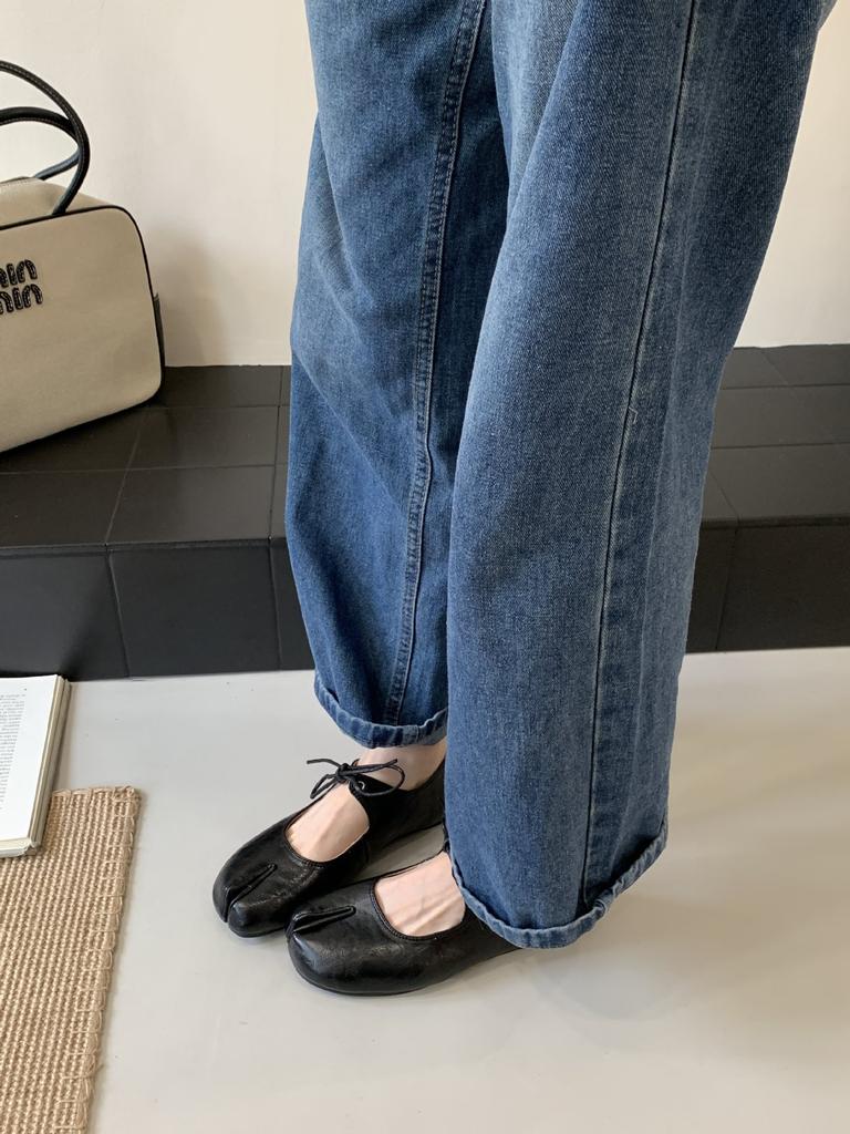 2025 autumn and winter new retro casual inner height increase single shoes women's lace-up bow leather shoes ballet shoes