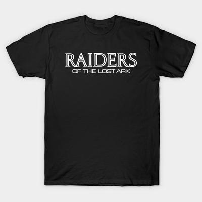 Asian Size Men Black Print T-shirt Raiders Screen Logo No-Cut Heat Transfer Print Cotton Tshirt