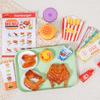 Wooden Fast Food Kitchen Pretend Play Toys Simulated Food Educational Hamburger and Fried Chicken Set Children Play house Game