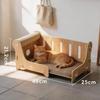 Large Wooden Cat Bed With Sisal Scratching Post Lounge Sofa Furniture For Indoor Pets Living Room Summer Cooling Pet Supplies