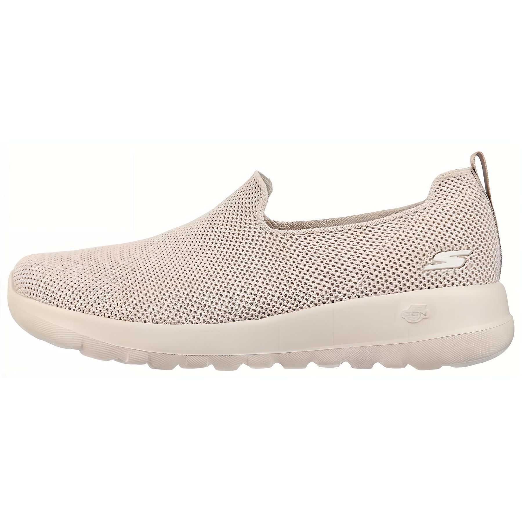 Skechers Go Walk Joy - Sensational Day Canvas Fabric Slip-On Sports Low-Top Lifestyle Shoes Women sneaker Gray Brown 124187-TPE 36