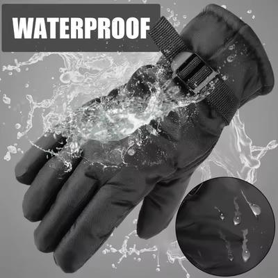 Γάντια σκι χιονιού unisex, ζεστά, φλις, χοντρά αντιολισθητικά και αδιάβροχα