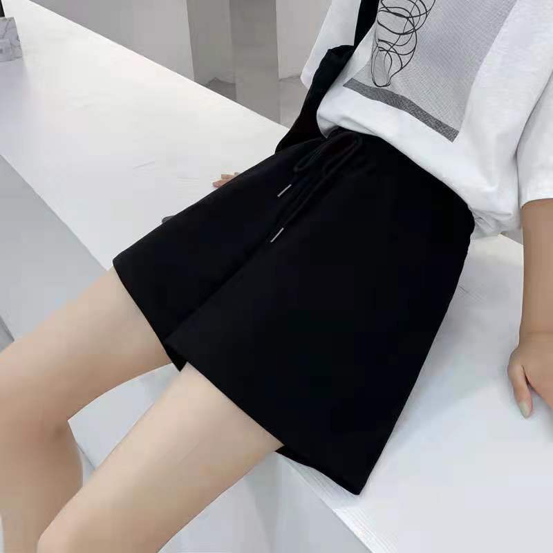 Loose Casual Pants Drawstring Sports Shorts Women Summer Thin High Waist Show Thin Outside Running Three-quarter Trousers
