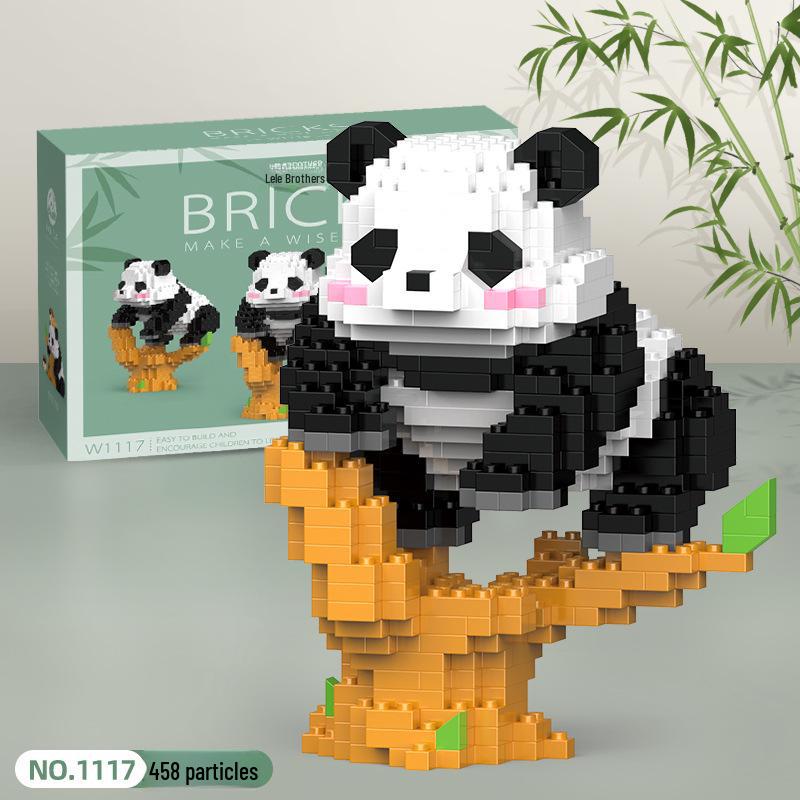 Panda Flower Micro Building Blocks - Assembly Toy for Kids, Compatible with Lego