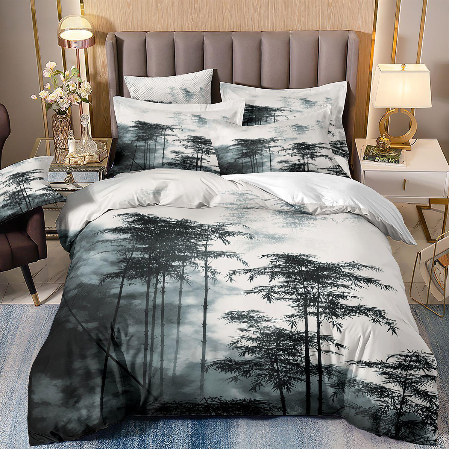 

Ink Painting Flowers, Plants And Flowers 3D Digital Printing Quilt Set Three-Piece Set cover 70 * 133 and 50 * 75 * 1