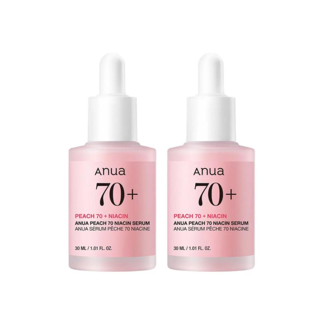 

[1+1] Anua Peach 70 Niacinamide Serum 30ml × 2 – Brightening & Pore Care Duo Set