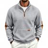Mens Casual Sweater With Knit Pattern And Stand Collar For Autumn Winter Outdoor Wear