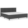 Box Spring Bed Dark Grey Fabric 200 x 200 cm