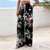 Women's Wide-Leg Casual Flowy Floral Print Pants