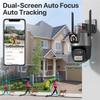 ABUO-Outdoor PTZ Camera 9MP 4K HD 8X Hybrid Zoom Triple Lens Dual Screen Wifi IP Camera Alarm CCTV Surveillance EU-Plug Easy To