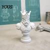 Durable PLA Material Sculpture 3D Printed Chess King Bust Statue, European Style Resin Decorative Knight Figure for Study Figurine, Home Office
