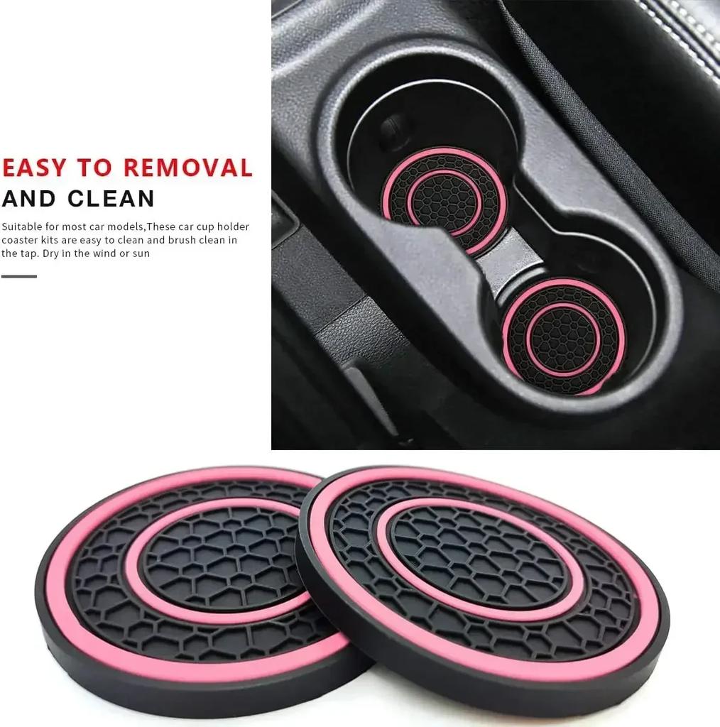 2pcs Car Water Coasters for Automobiles General Motors Cup Holder Coasters Anti-slip Dust-proof Internal Protective Pads
