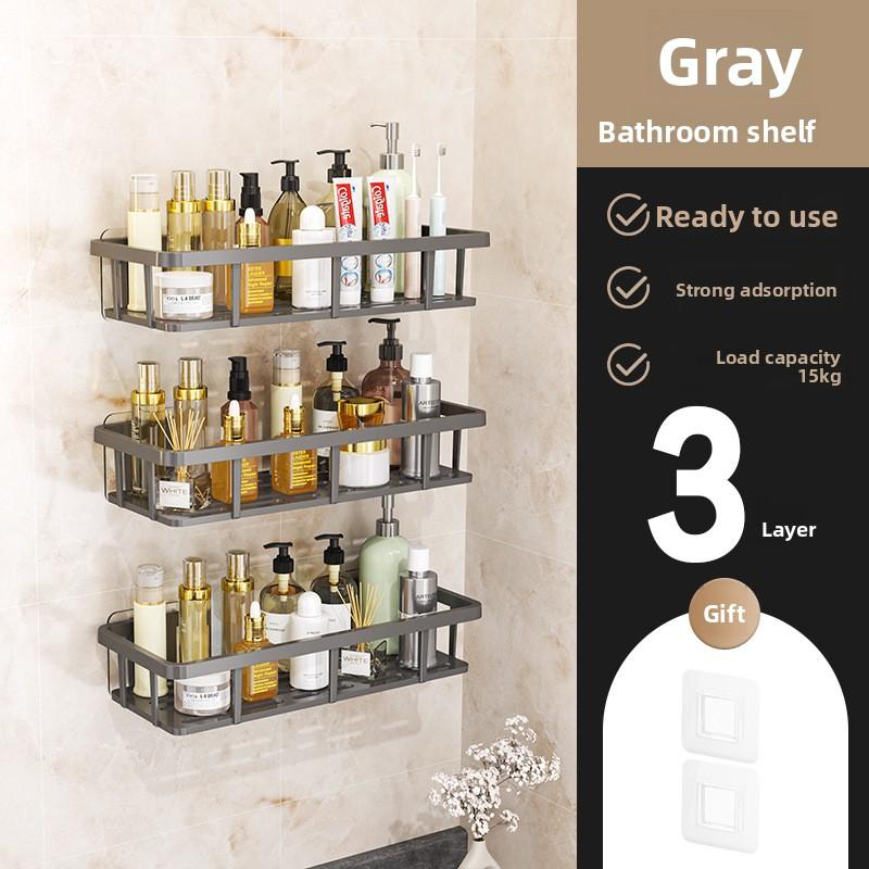 Bathroom Rack No Punching Wall-mounted Toilet Rack Sanitary Products Storage Rack Nail-free Storage Rack