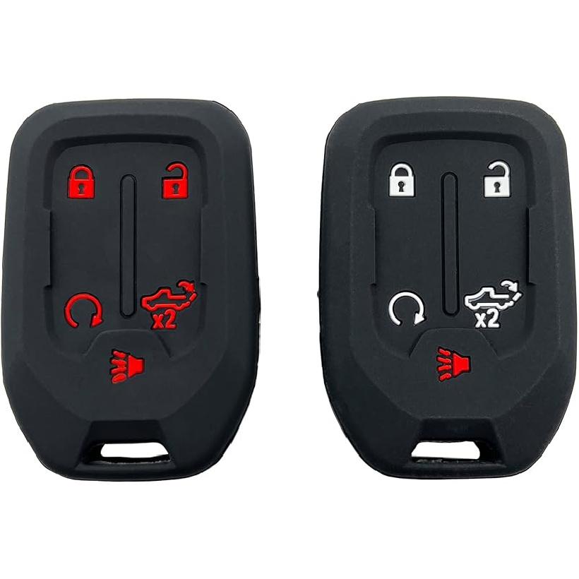 Smart Key Fob Cover Case Fit for Chevrolet Chevy Silverado and GMC Sierra 1500 2500HD 3500HD Accessories Keyless Entry Remote Control Car Key Fob