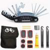 Complete 16-in-1 Bike Repair Kit with Tire Levers, Hex Wrench & More - Stainless Steel Tools for Road & Mountain Bikes