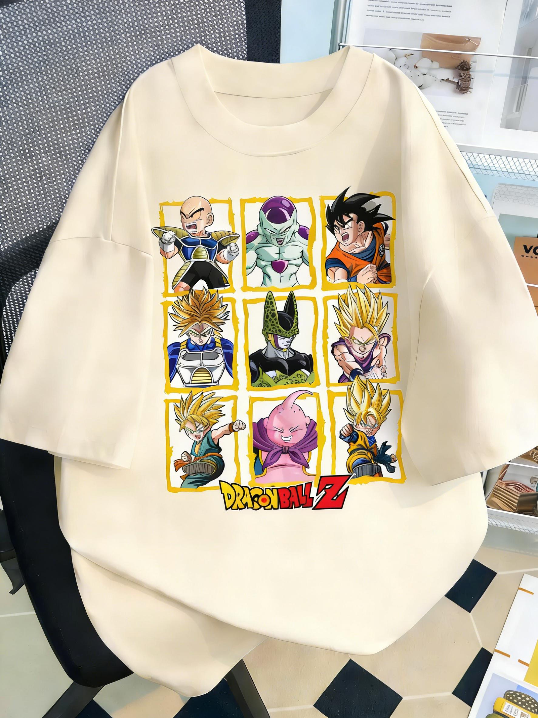 

Summer Plus Size Dragon Ball Anime Pattern Printed Men Women Tshirt Casual Parent Child Tops Street Fashion Y2K Harajuku Style S