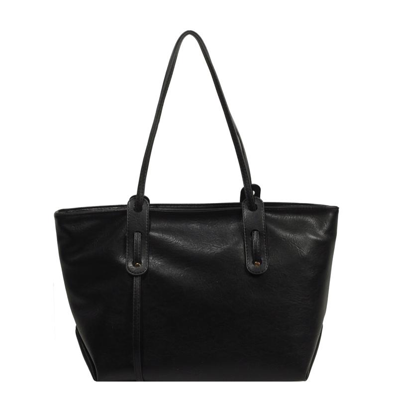High capacity retro style lady's bag  soft leather  monochromatic  unique shoulder bag  PU  advanced feeling  light  luxury  new