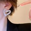 Heart Zirconia Silver Stud Earrings: Luxurious, Exquisite Design with a European-American Flair