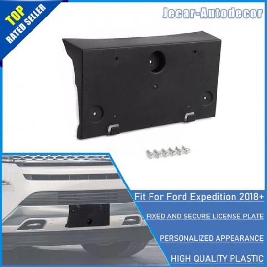 Black Front Bumper License Plate Tag Holder Accessorie For Ford Expedition 2018+