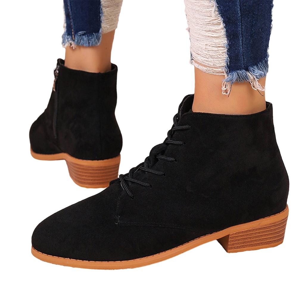 Women's Lace-Up Boots for Casual Fall Winter Wear