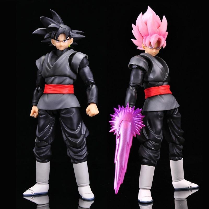 Shf Black Goku Saiyan Zamas Peach Red Joint Mobile Puppet Model Ornament Entertaining Play Safe Kid Friendly Fun