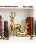 Elegant Reindeer Figurine Set – 2-Piece Christmas Tabletop Decoration, Standing & Lying Deer Statues, Gold/Silver/White/Black, Festive Home Ornament
