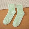 Non-shedding Coral Fleece Socks - Women's Solid Color Anti-slip Adhesive Socks for Winter and Autumn Warmth - Towel Half Fleece Floor Socks