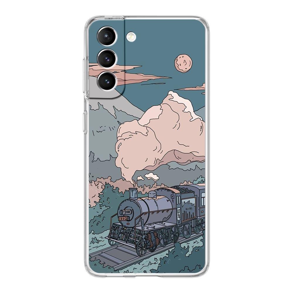 INS Japan Sunset Scenery Clear Phone Case For Samsung Galaxy S23 S22 5G S20 Ultra S21 FE 5G S10E S9 S8 S10 Plus Soft Back Cover