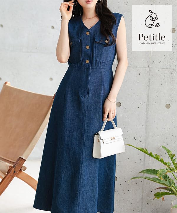 Petit Denim Flare Jumper Dress Dress Spring Summer Spring Clothes Summer Clothes Petite Small Size Petite Casual Elegant Stylish 20s 30s 40s L Petit