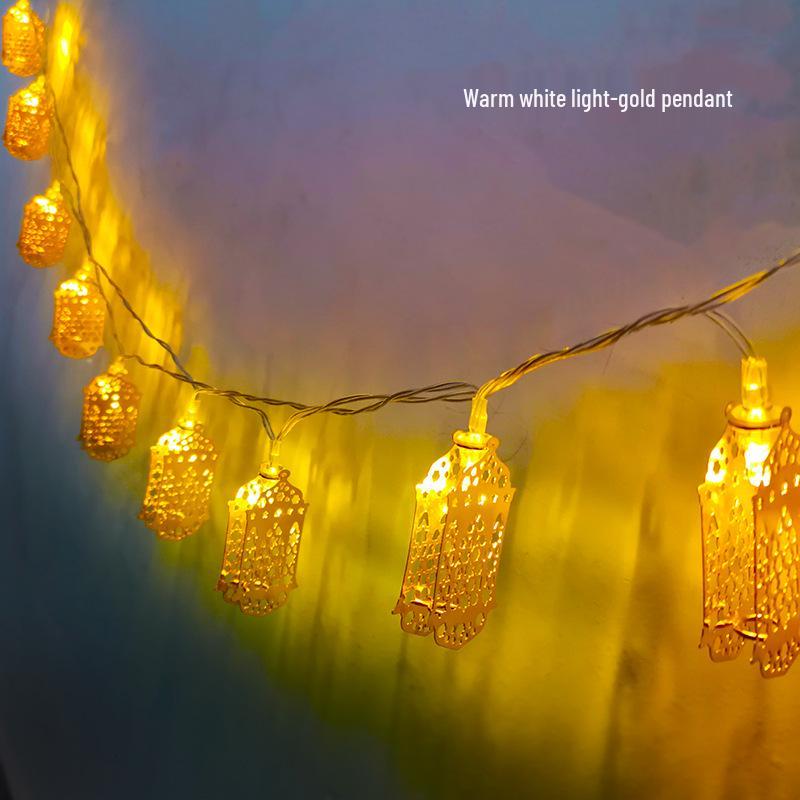 Creative Middle Eastern Star & Moon LED String Lights - Iron Art Festive Décor