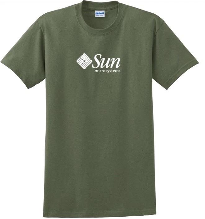 

Sun Microsystems T-Shirt Computer White Logo Geek Military Green T Shirt S-5XL L