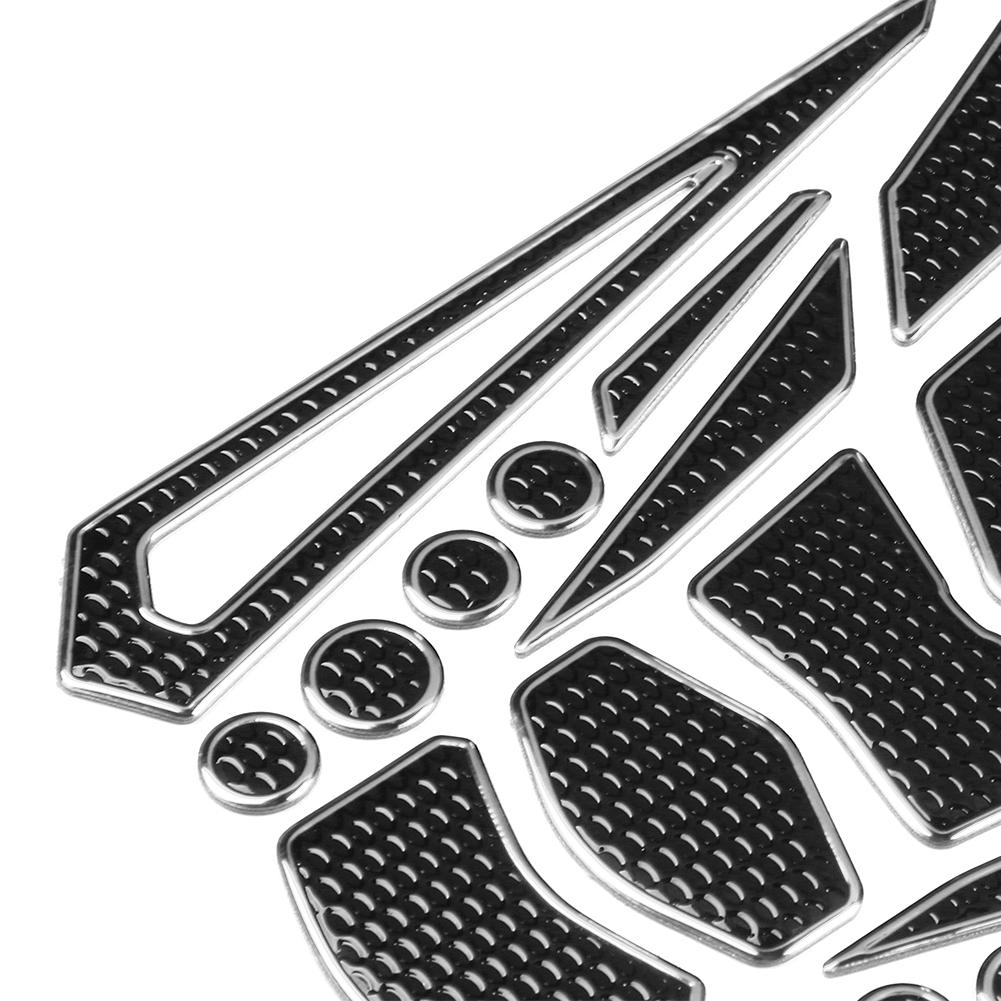 Universal Motorcycle Gas Fuel Oil Tank Pad Stickers Protector Tank Traction Pad(silver edge)