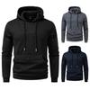 Men's Button-Detail Hooded Sweatshirt Casual Pullover for Men Autumn Winter Warm Fashion Hoodie with Pocket Multi-Color Male Tops
