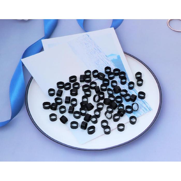 ONLYKXY 200 Pieces Black Mini Silicone Cable Ties 0.3 inch Diameter Flat Rubber Bands Elastic Bands Supplies Reble Rubber Rings Thick Rubber Bands