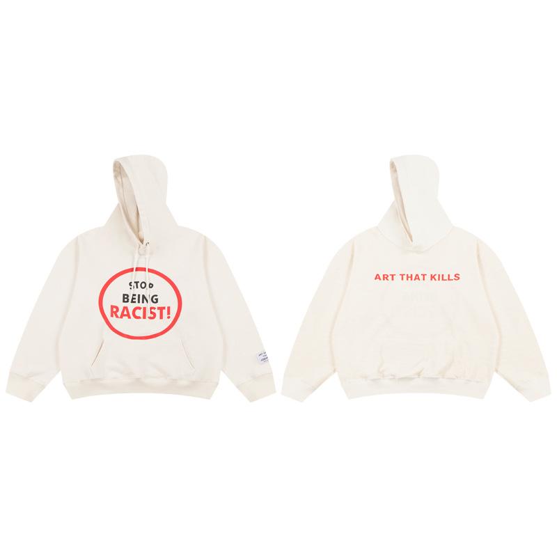 

EastRogue Толстовка с принтом алфавита, двусторонняя, хлопок, с капюшоном, свободного кроя, для мужчин и женщин, уличный стиль XL