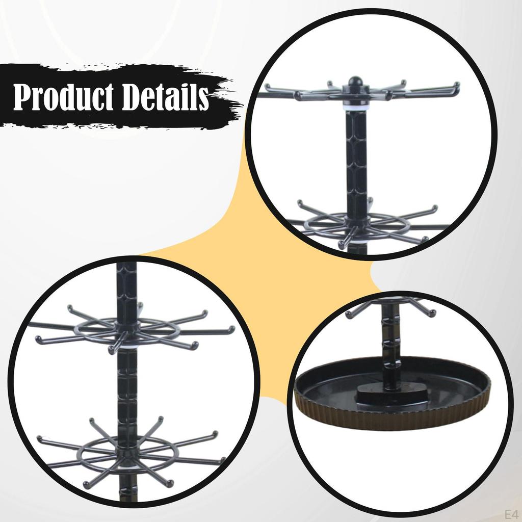 Rotating Jewelry Stand Bracelet Holder Earring Rotatable Hanging Rack Organizer for Store