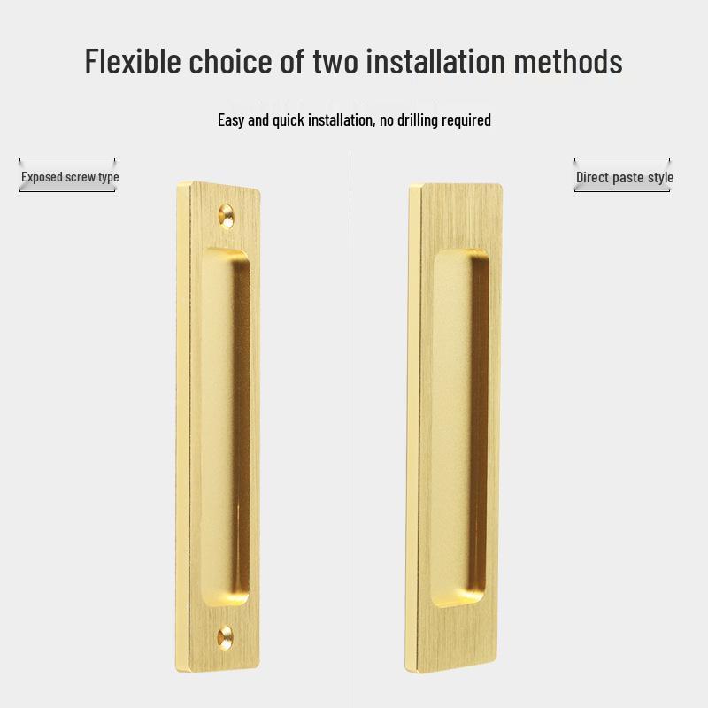 Självhäftande Dold Handtag för Skjutdörr utan Borrning för Glas-, Förvarings- eller Köksdörrar