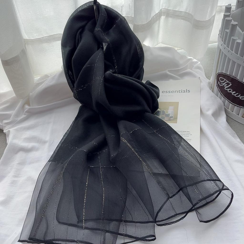 Spring And Autumn Mulberry Silk Celebrity Long Silk Scarf Simple Temperament Mom Versatile Scarf Clothing Matching