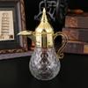 Caraffa d'acqua in vetro retro mediorientale con motivo elegante, dispenser d'acqua per casa, cucina e tavolo da pranzo