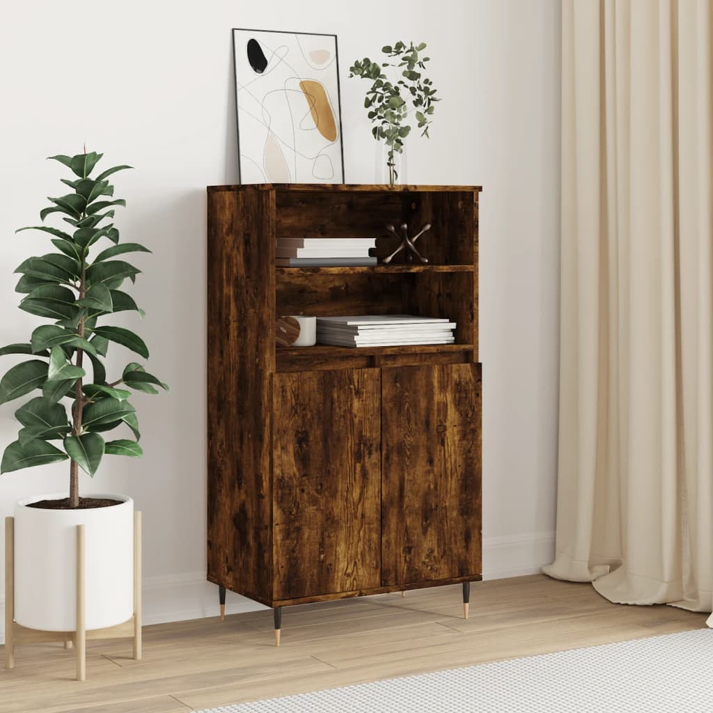 Vidaxl Armadietto Alto, Rovere Affumicato, 60X36X110 Cm