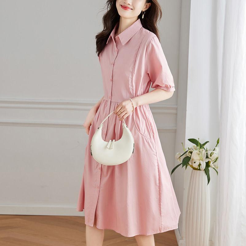 Shirt Dress Children's Short Sleeves Summer New French Temperament Loose Dress