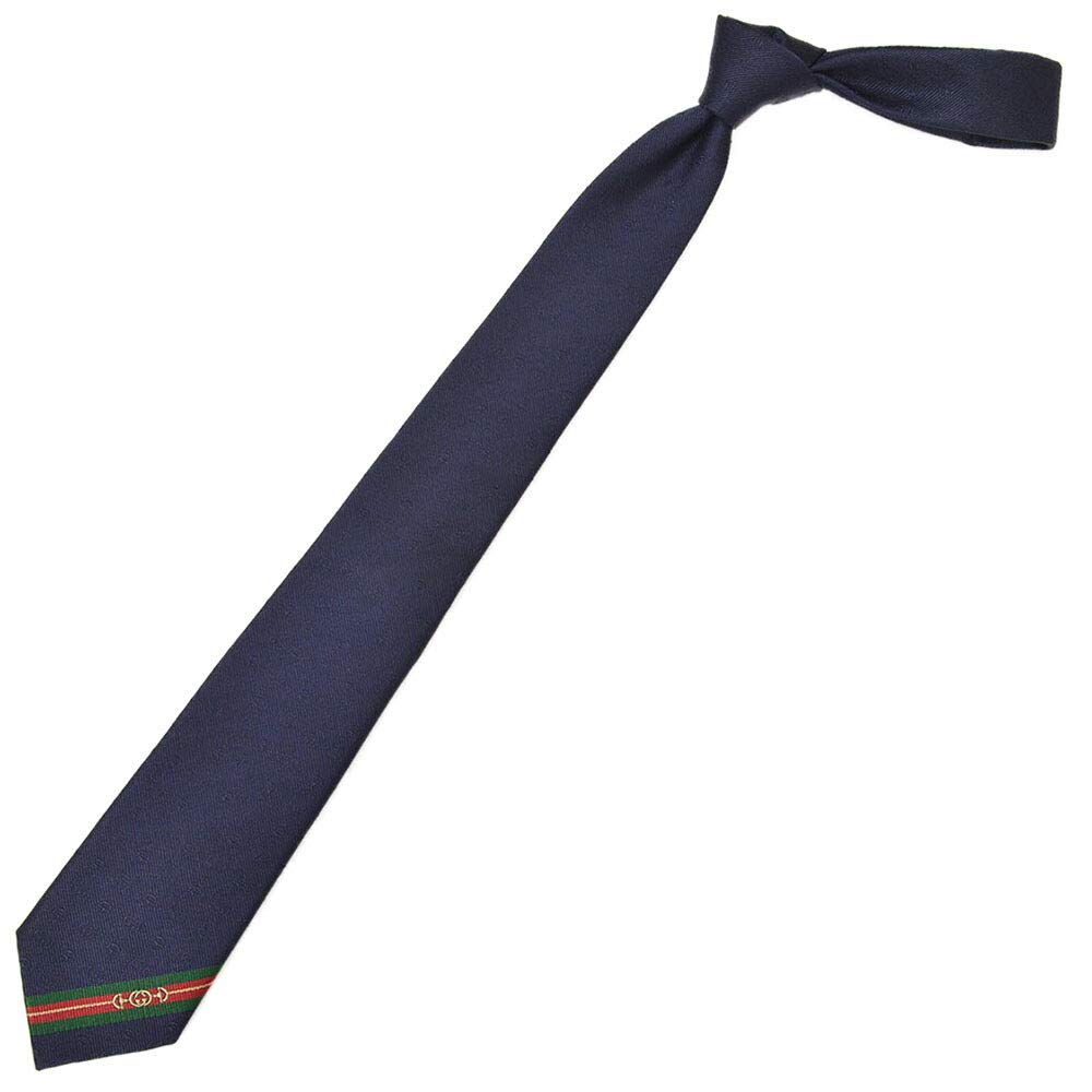GUCCI Web Double G Horsebit Jacquard Silk Narrow Tie Width egc21s001 MID NIGHT BLUE Navy (Gucci) Men's (Blade 7cm) 624057-4068