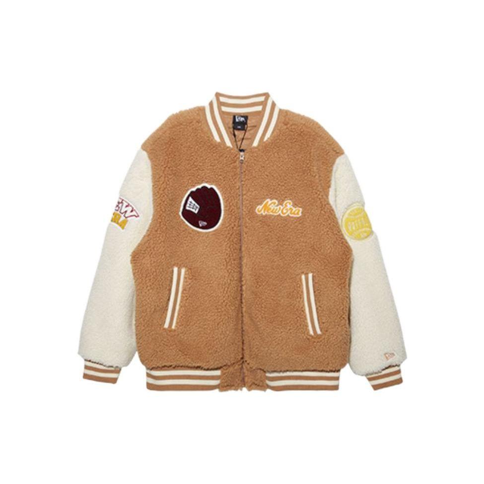 New Era FW22 Color Block Lamb Fleece Thick Jacket Unisex Jackets Brown 13488915