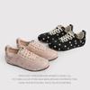 Polka Dot German Training Shoes Women'S Spring And Summer Platform Pleated Lace-Up Versatile Shoes
