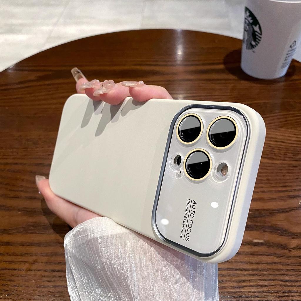 Luxuriöse, hautfreundliche, weiche Silikonhülle für iPhone 14 ProMax 14 13 12 Pro Max, großes Fenster, Glaslinsenschutz, stoßfeste Abdeckung