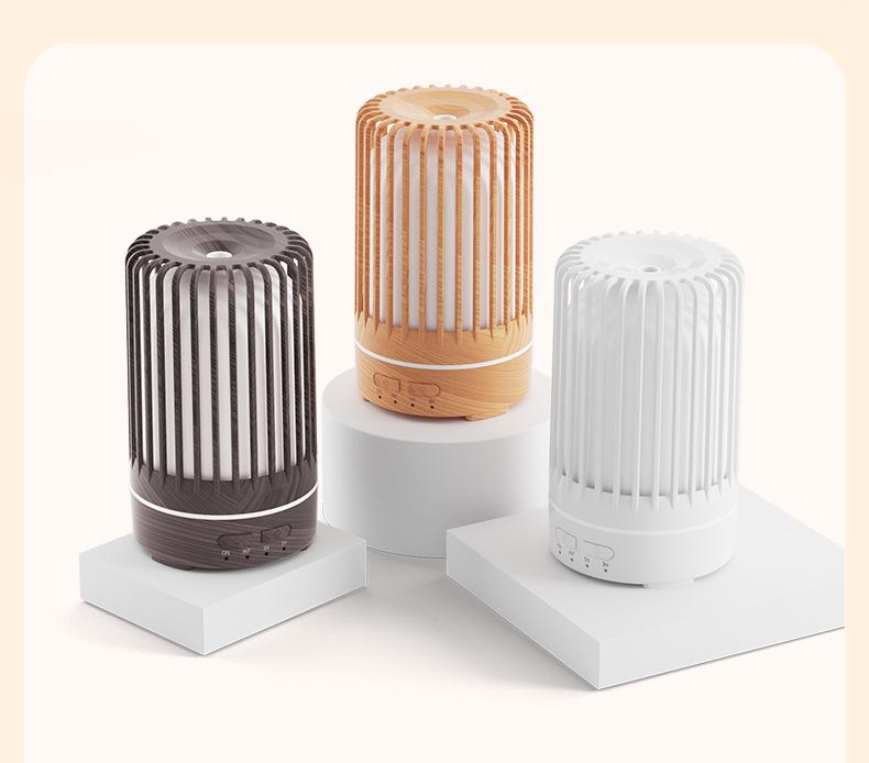 Wood Grain Ultrasonic Aroma Diffuser for Bedroom - Silent Essential Oil Humidifier