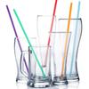100Pcs Disposable Plastic Straws Colorful Bubble Milk Tea Cocktail Drinking Straws Party Birthday Supplies Kitchen Accessories