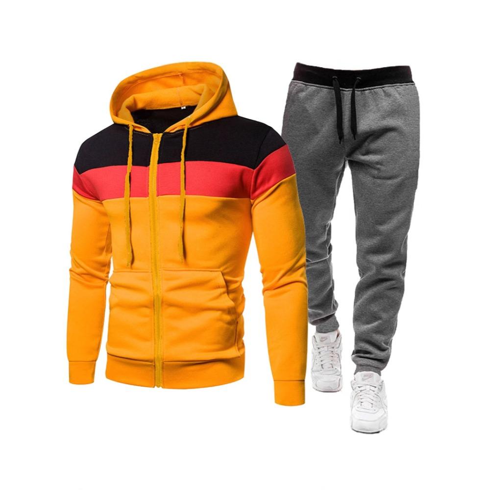 

Zipper Jacket Fashionable Sports Casual Men s Hoodie Set XXL жовтий