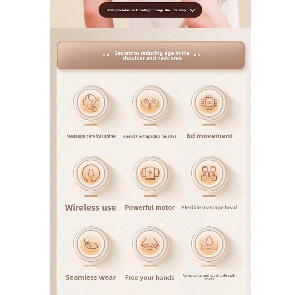 Upgraded Neck and Shoulder Massager, Trapezius Muscle Massage Machine with Heat Therapy, Portable Electric Cervical Massager for Home